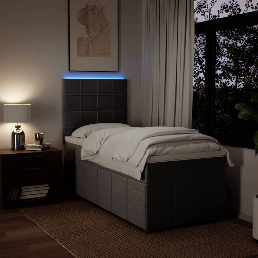 Boxspring met matras stof taupe 90x200 cm