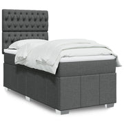 Boxspring met matras 90x200 cm grijs stof