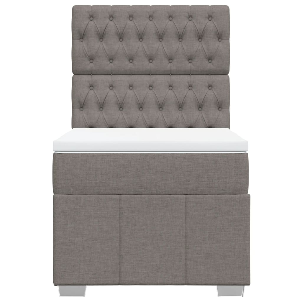 Boxspring met matras stof taupe 90x200 cm