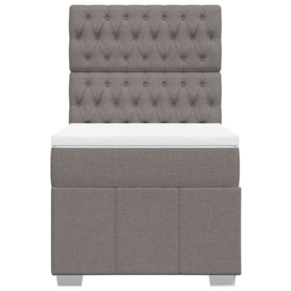 Boxspring met matras stof taupe 90x200 cm