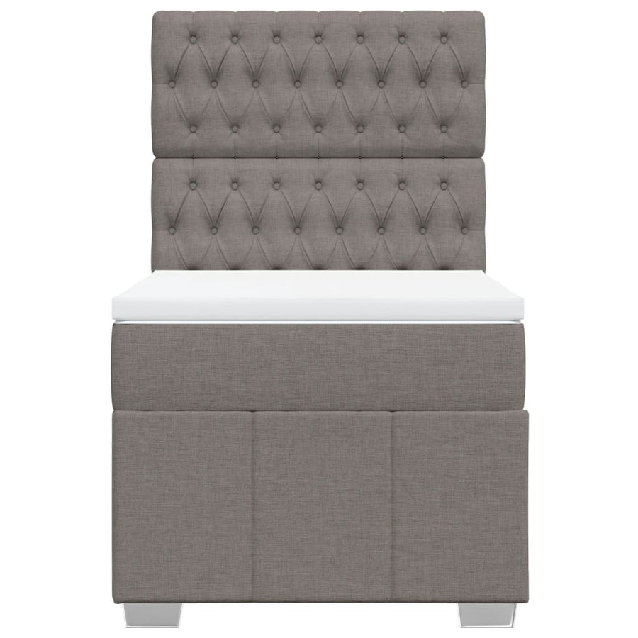 Boxspring met matras stof taupe 90x200 cm