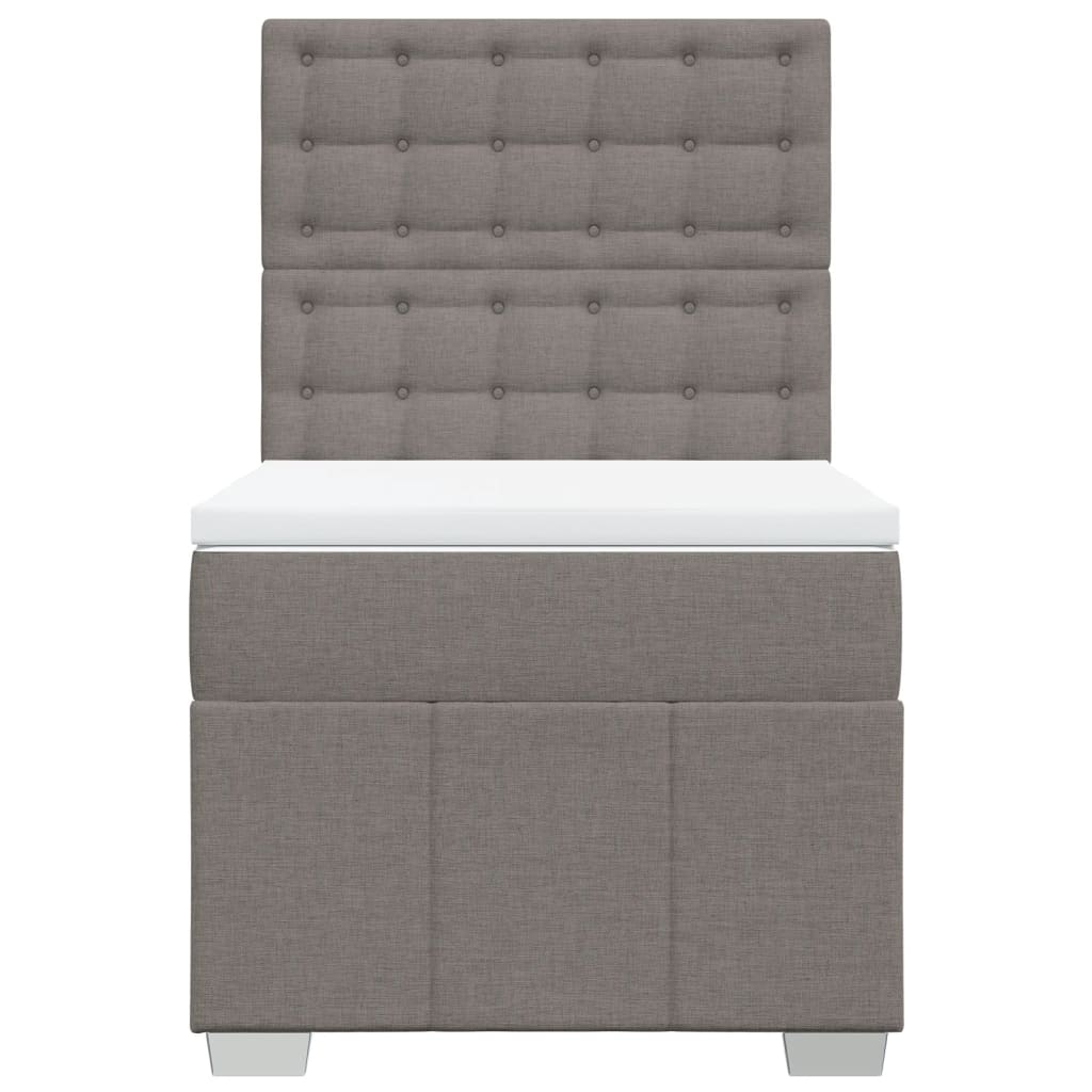 Boxspring met matras stof taupe 90x200 cm