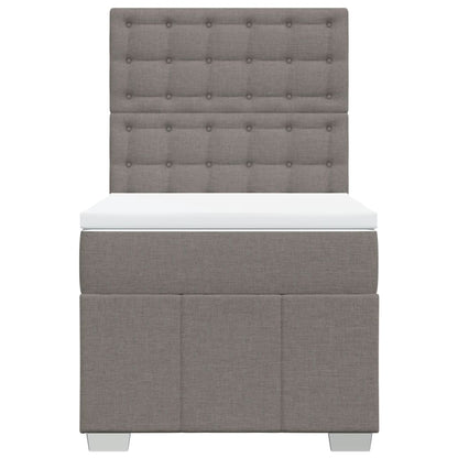Boxspring met matras stof taupe 90x200 cm