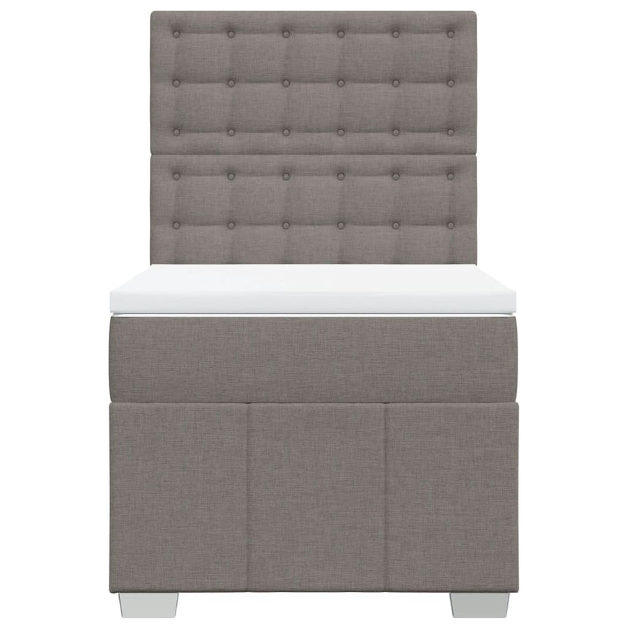 Boxspring met matras stof taupe 90x200 cm