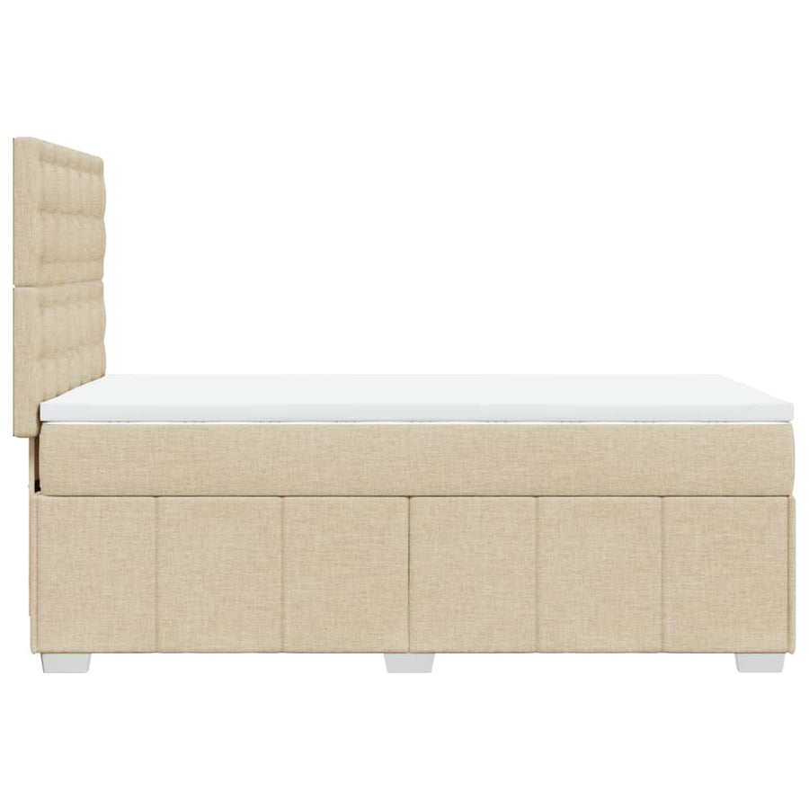 Boxspring met matras stof crèmekleurig 90x200 cm