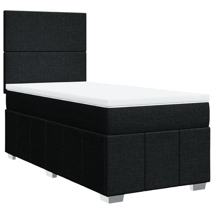 Boxspring met matras stof zwart 100x200 cm