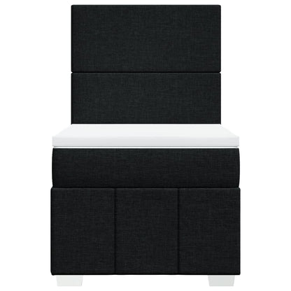 Boxspring met matras stof zwart 100x200 cm