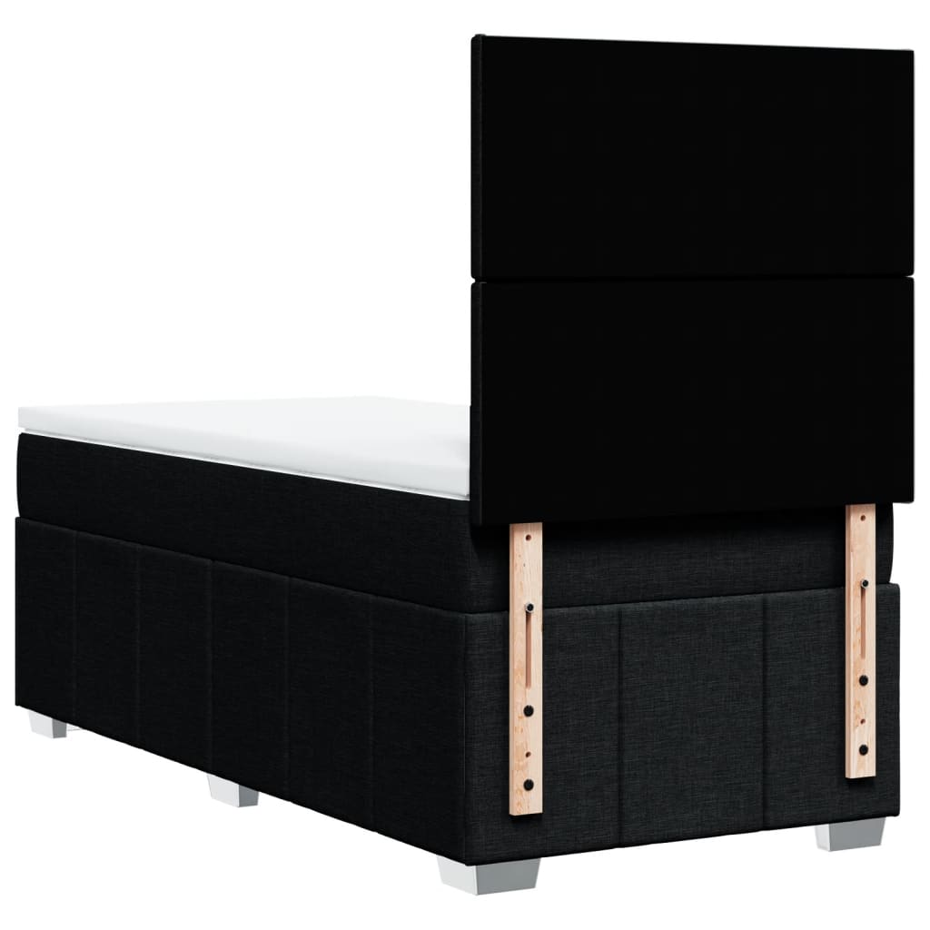 Boxspring met matras stof zwart 100x200 cm