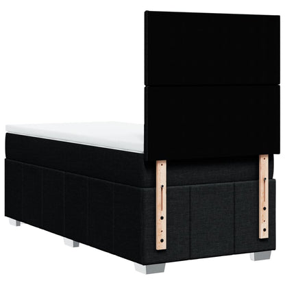 Boxspring met matras stof zwart 100x200 cm