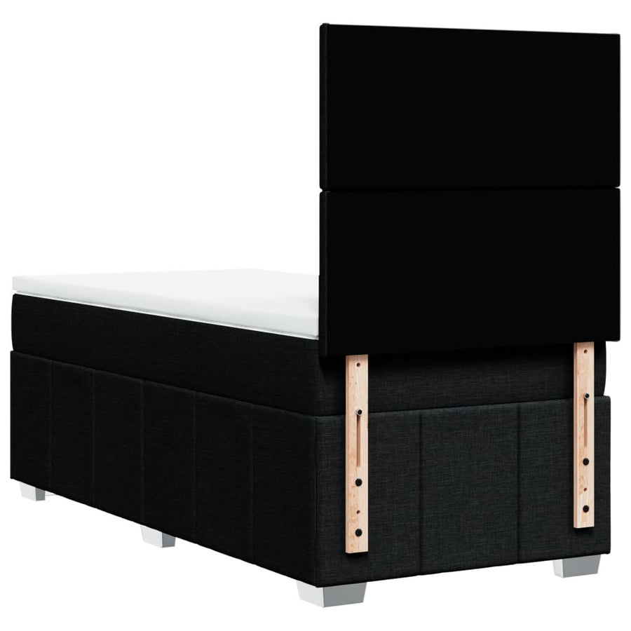 Boxspring met matras stof zwart 100x200 cm