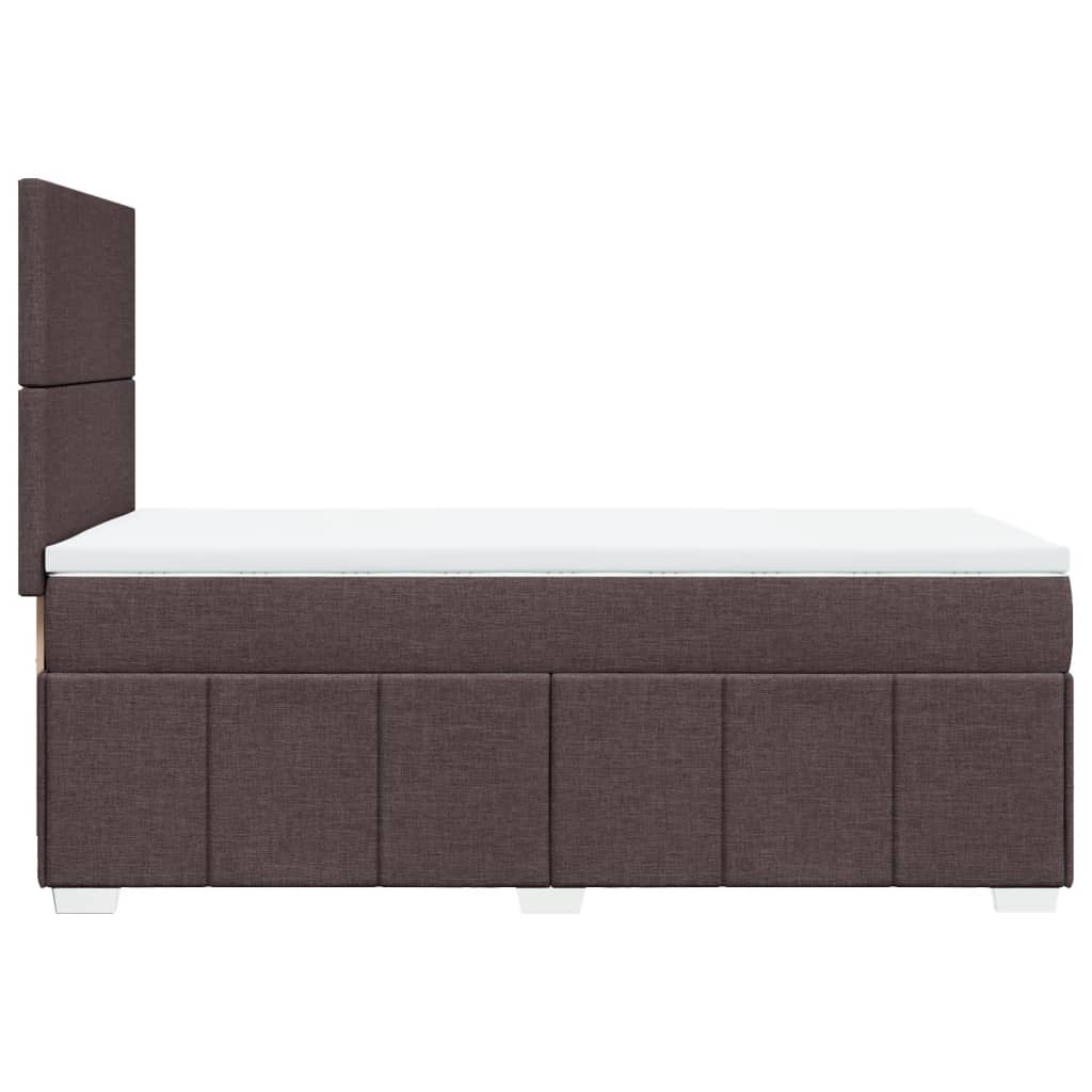 Boxspring met matras stof donkerbruin 100x200 cm