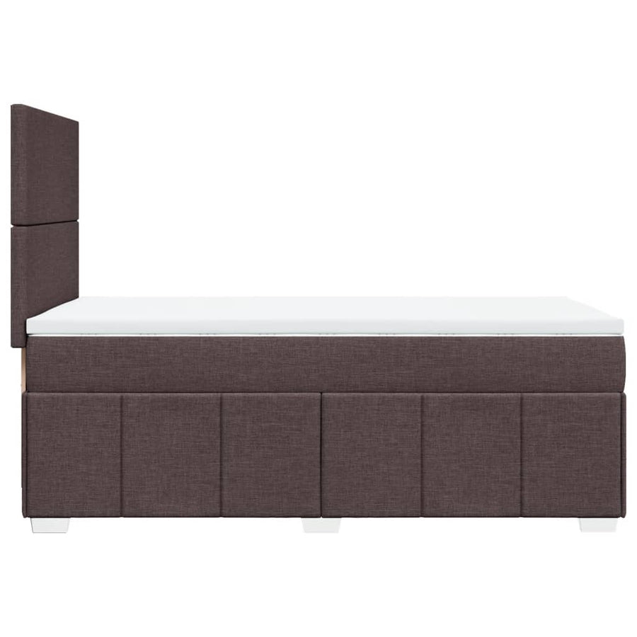Boxspring met matras stof donkerbruin 100x200 cm