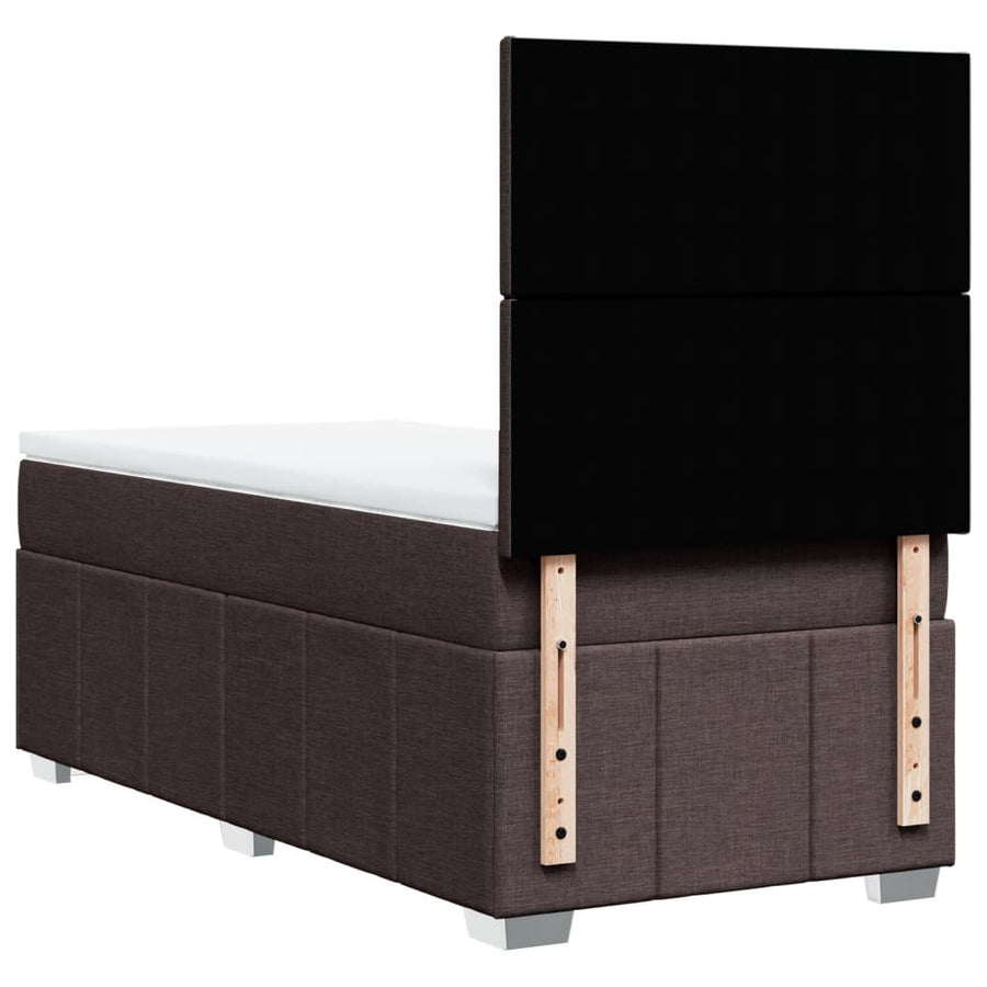 Boxspring met matras stof donkerbruin 100x200 cm