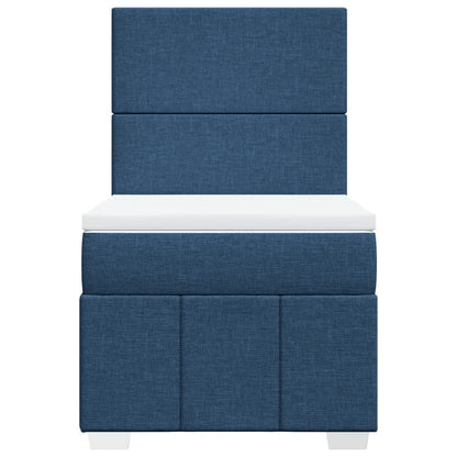 Boxspring met matras stof blauw 100x200 cm
