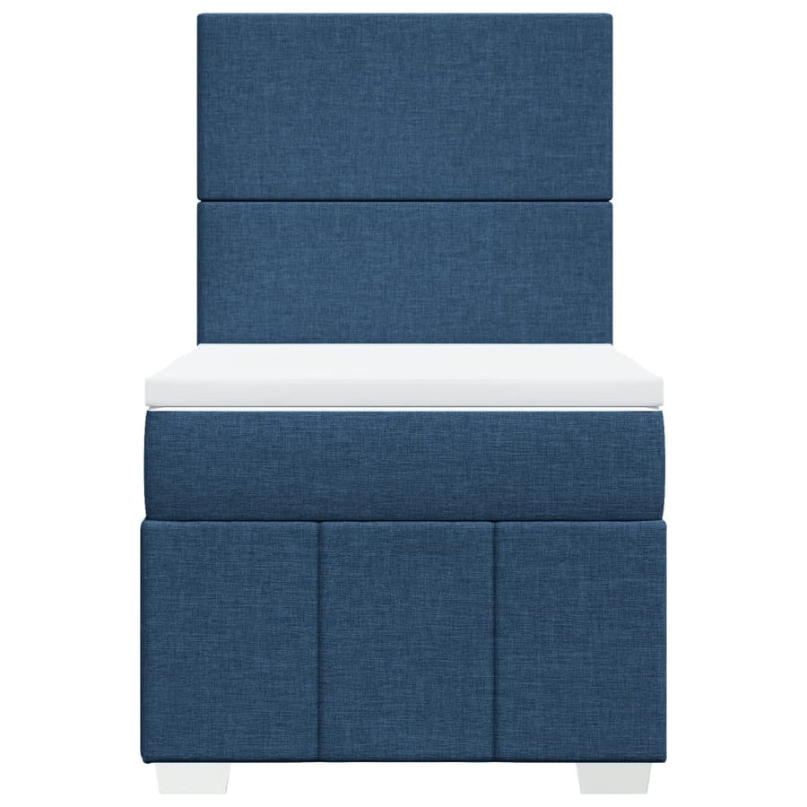 Boxspring met matras stof blauw 100x200 cm