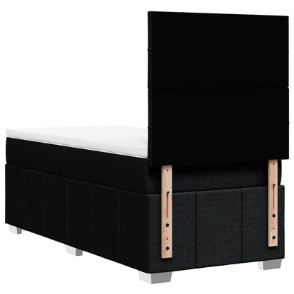 Boxspring met matras stof zwart 100x200 cm