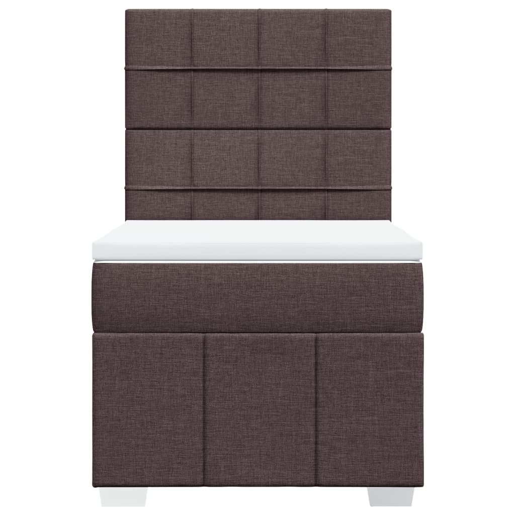 Boxspring met matras stof donkerbruin 100x200 cm