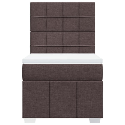 Boxspring met matras stof donkerbruin 100x200 cm