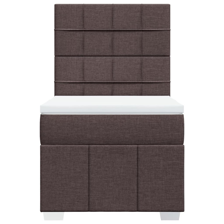Boxspring met matras stof donkerbruin 100x200 cm