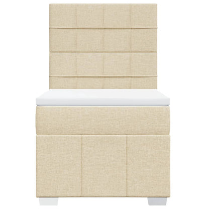 Boxspring met matras stof crèmekleurig 100x200 cm
