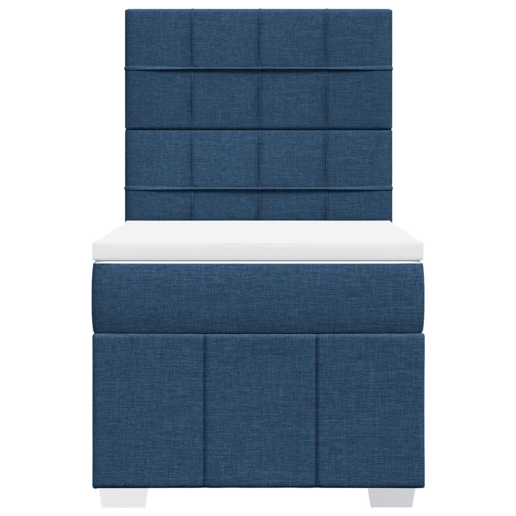 Boxspring met matras stof blauw 100x200 cm