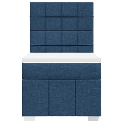 Boxspring met matras stof blauw 100x200 cm