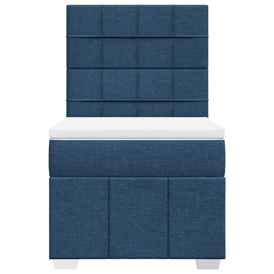 Boxspring met matras stof blauw 100x200 cm