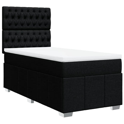 Boxspring met matras stof zwart 100x200 cm