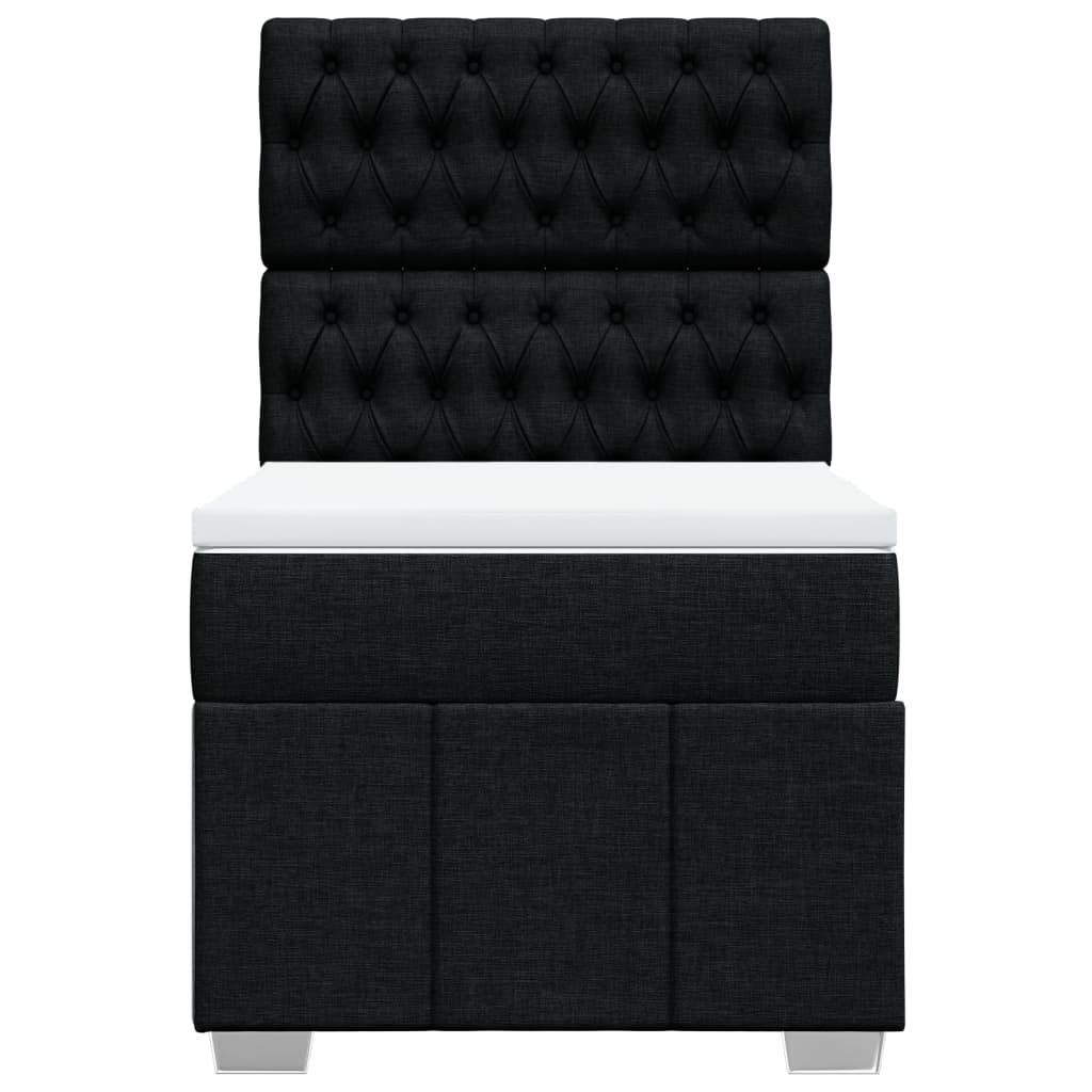 Boxspring met matras stof zwart 100x200 cm