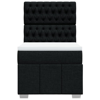 Boxspring met matras stof zwart 100x200 cm