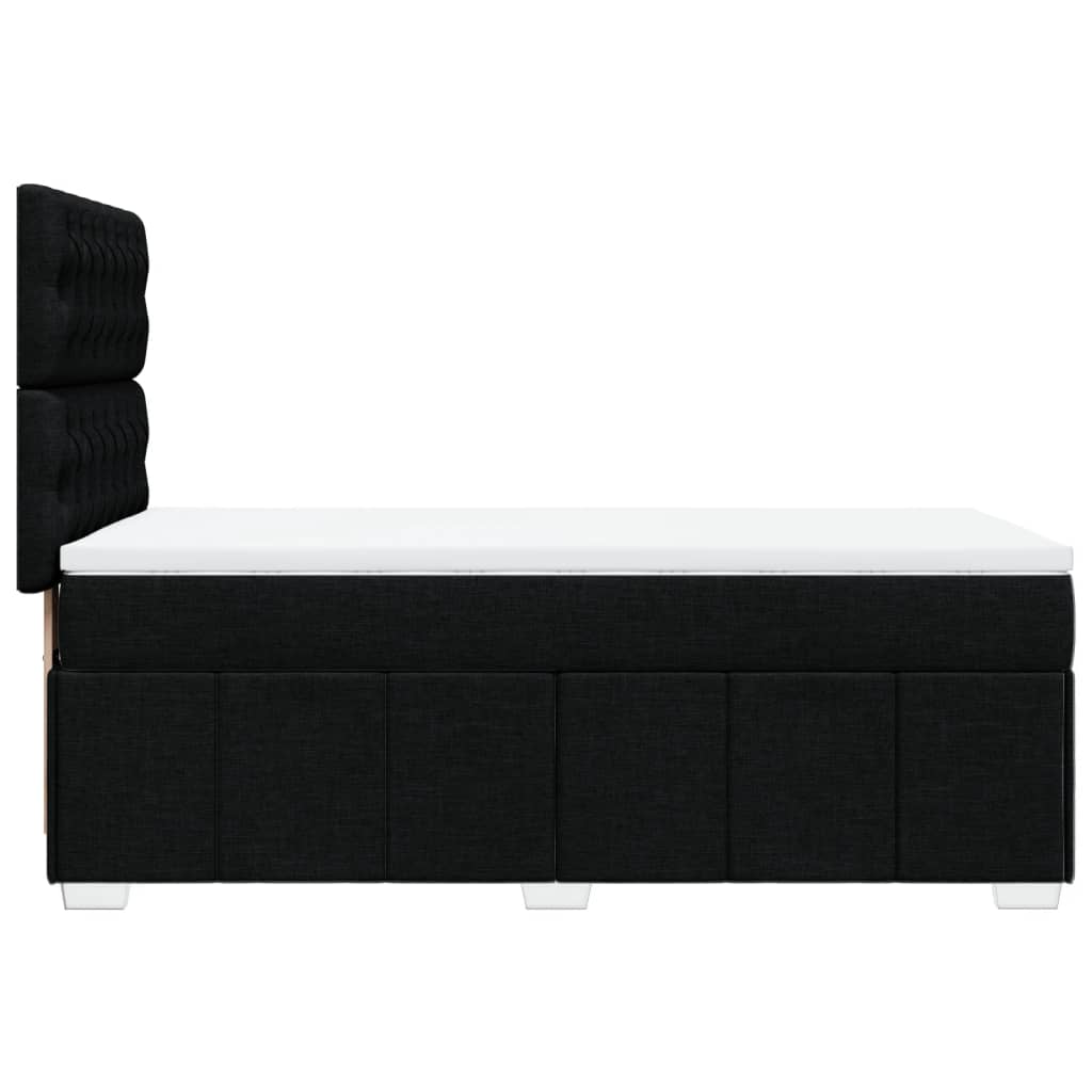 Boxspring met matras stof zwart 100x200 cm
