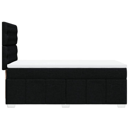 Boxspring met matras stof zwart 100x200 cm