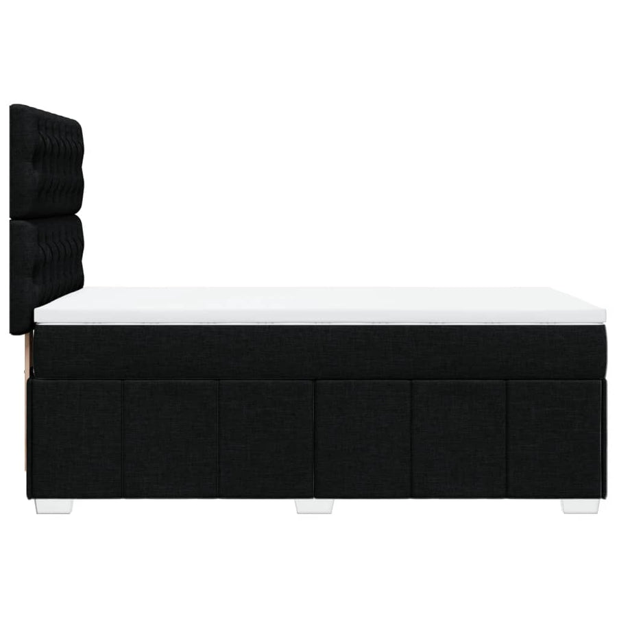 Boxspring met matras stof zwart 100x200 cm
