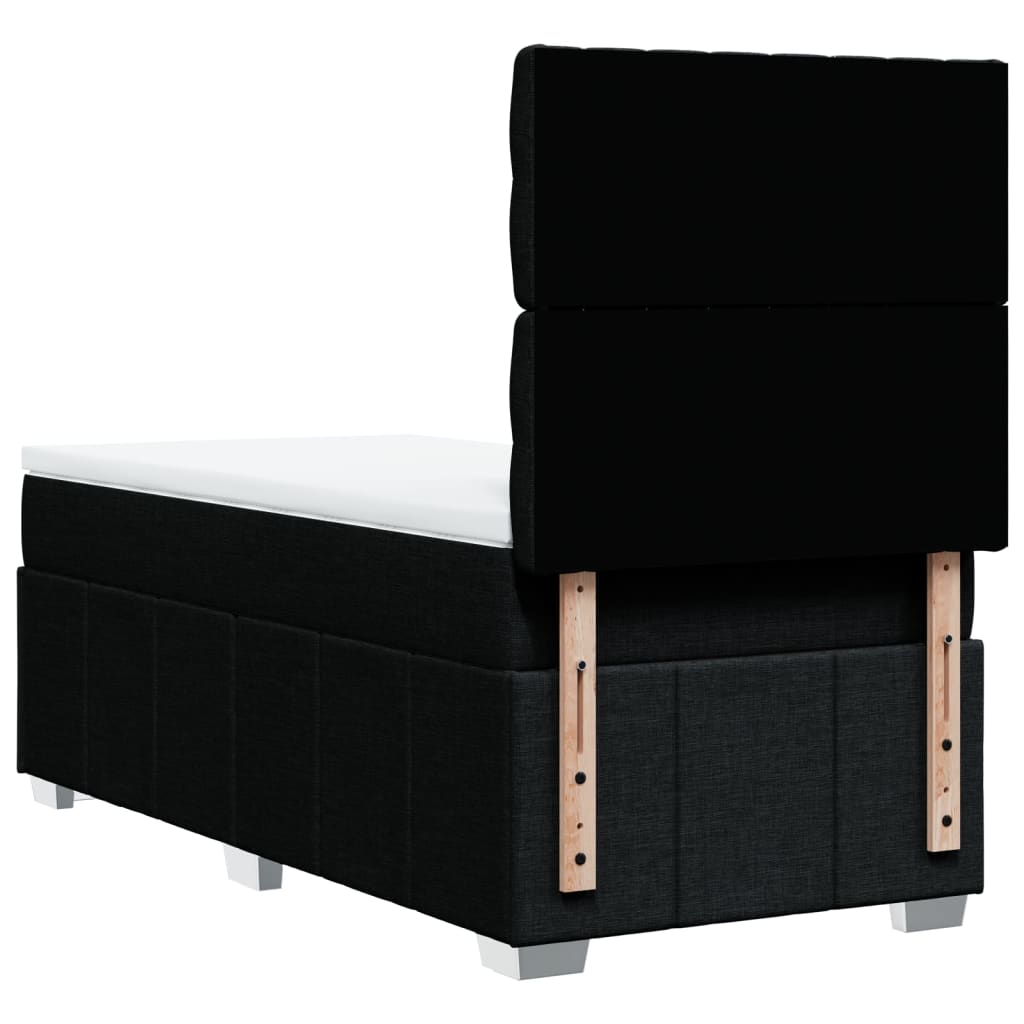 Boxspring met matras stof zwart 100x200 cm