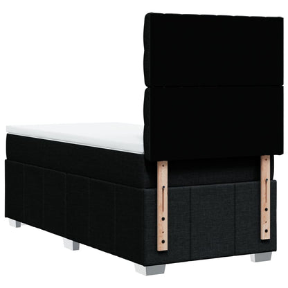Boxspring met matras stof zwart 100x200 cm