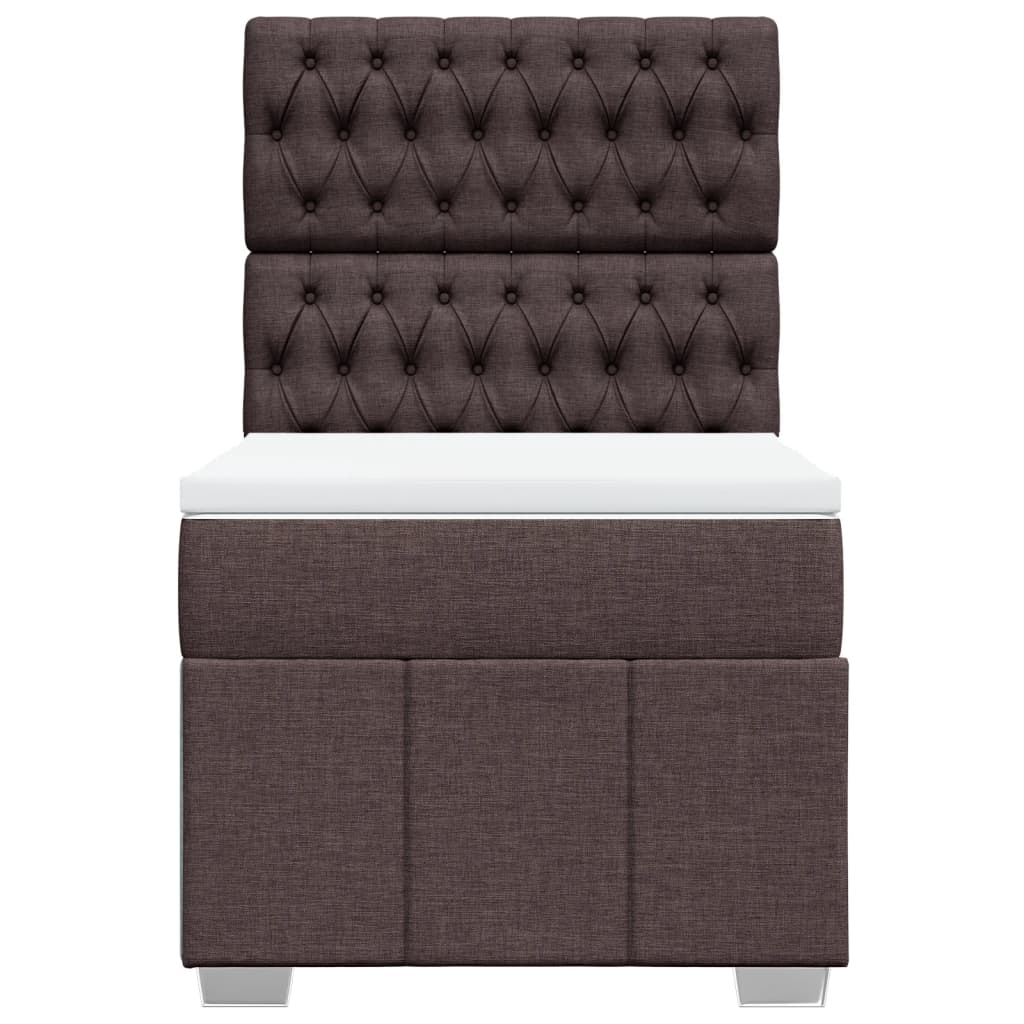 Boxspring met matras stof donkerbruin 100x200 cm