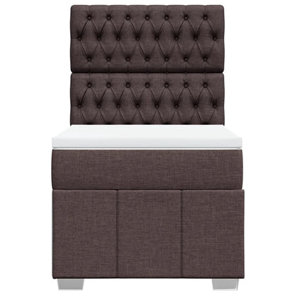 Boxspring met matras stof donkerbruin 100x200 cm