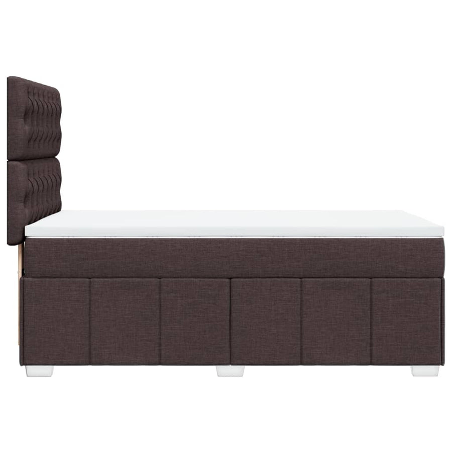 Boxspring met matras stof donkerbruin 100x200 cm