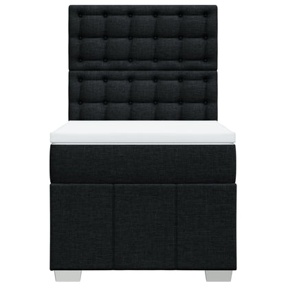 Boxspring met matras stof zwart 100x200 cm
