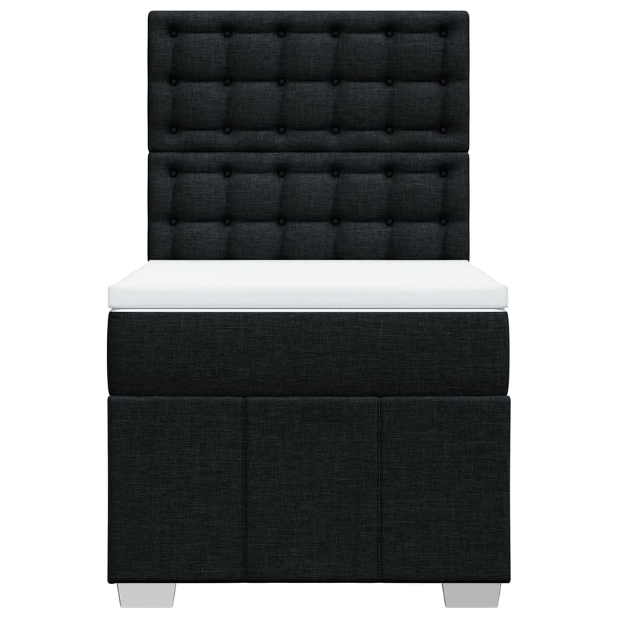 Boxspring met matras stof zwart 100x200 cm