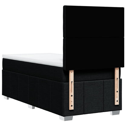 Boxspring met matras stof zwart 100x200 cm