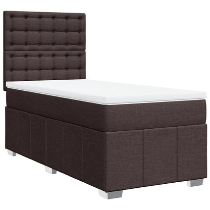 Boxspring met matras stof donkerbruin 100x200 cm