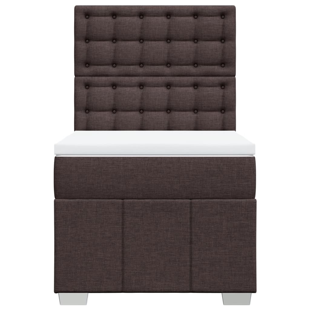Boxspring met matras stof donkerbruin 100x200 cm