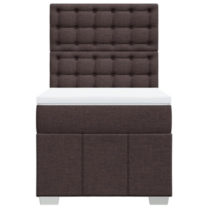 Boxspring met matras stof donkerbruin 100x200 cm