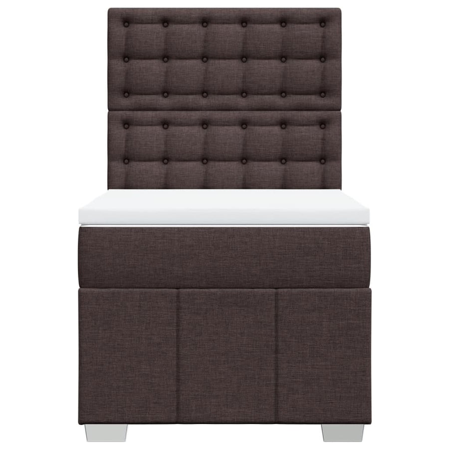 Boxspring met matras stof donkerbruin 100x200 cm
