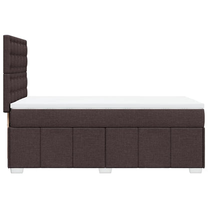 Boxspring met matras stof donkerbruin 100x200 cm