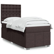 Boxspring 100x200 cm donkerbruin stof