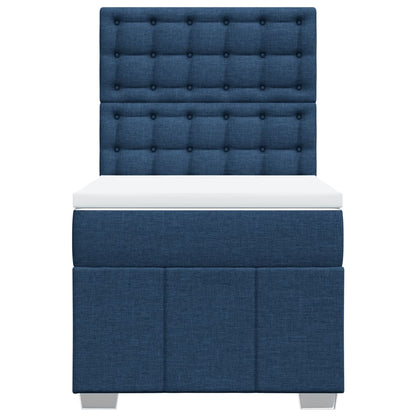 Boxspring met matras stof blauw 100x200 cm