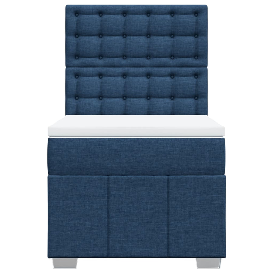 Boxspring met matras stof blauw 100x200 cm