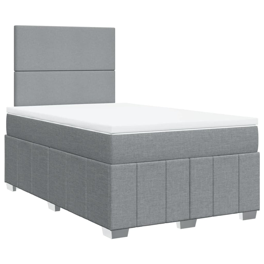 Boxspring met matras stof lichtgrijs 120x190 cm